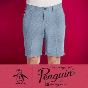 Original Penguin Shorts |‎ Mens Light Blue Checked Shorts